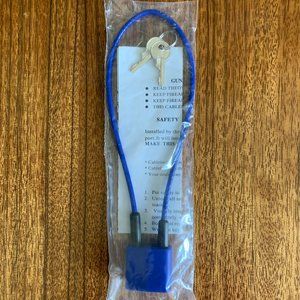 🔒 Brand New Multi-Purpose 15" Cable Safety Lock with 2 Keys - Blue - NIP 🔒